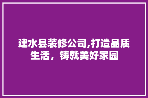 建水县装修公司,打造品质生活，铸就美好家园 现代风格装饰