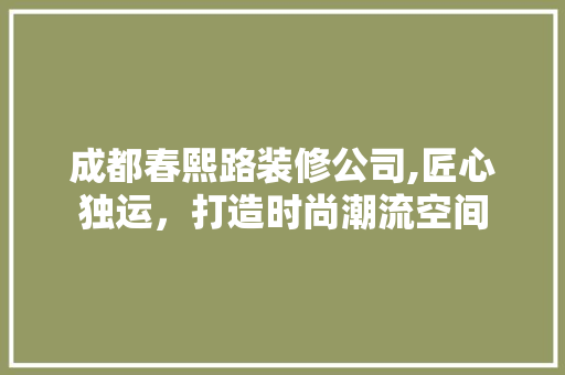 成都春熙路装修公司,匠心独运，打造时尚潮流空间 客厅装修
