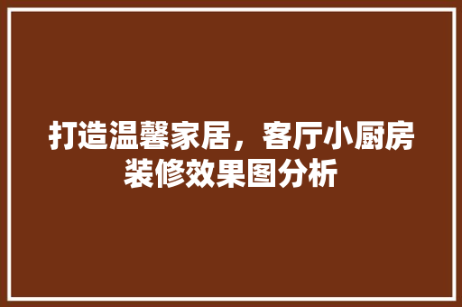 打造温馨家居，客厅小厨房装修效果图分析 室内设计