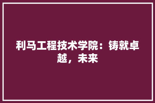利马工程技术学院：铸就卓越，未来 家居装修