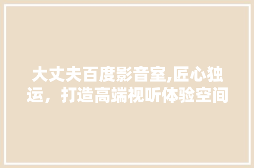 大丈夫百度影音室,匠心独运，打造高端视听体验空间 卧室装修