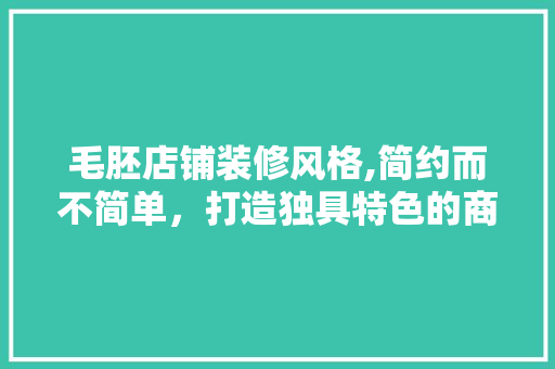 毛胚店铺装修风格,简约而不简单，打造独具特色的商业空间