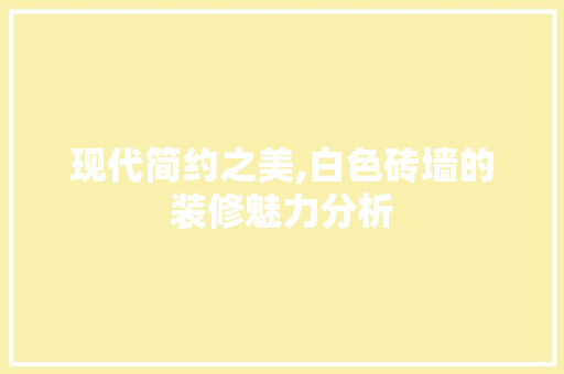 现代简约之美,白色砖墙的装修魅力分析