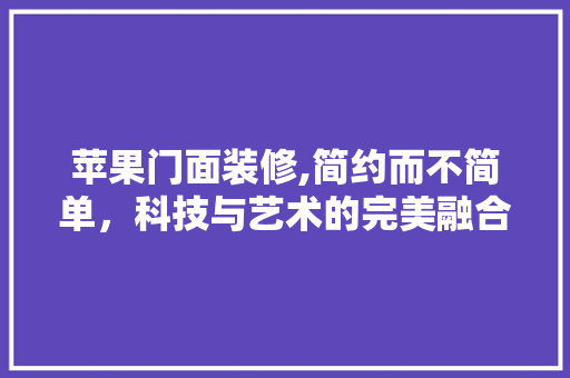 苹果门面装修,简约而不简单，科技与艺术的完美融合