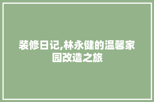 装修日记,林永健的温馨家园改造之旅 地板材料