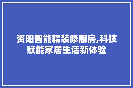 资阳智能精装修厨房,科技赋能家居生活新体验