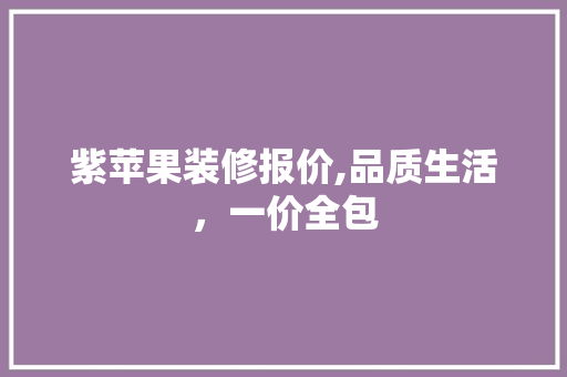 紫苹果装修报价,品质生活，一价全包