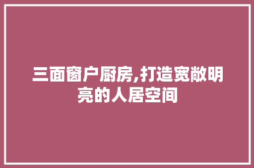 三面窗户厨房,打造宽敞明亮的人居空间 木雕艺术