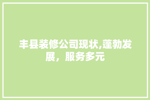 丰县装修公司现状,蓬勃发展，服务多元