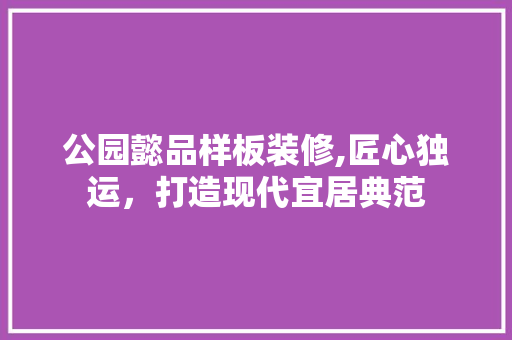 公园懿品样板装修,匠心独运，打造现代宜居典范 客厅装修