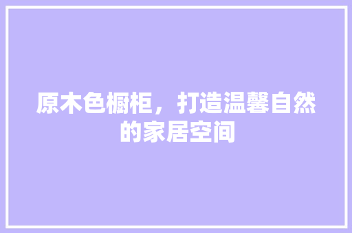 原木色橱柜，打造温馨自然的家居空间
