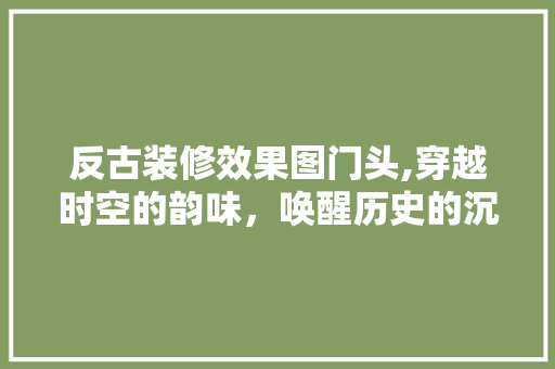 反古装修效果图门头,穿越时空的韵味，唤醒历史的沉睡之美 中式风格装饰