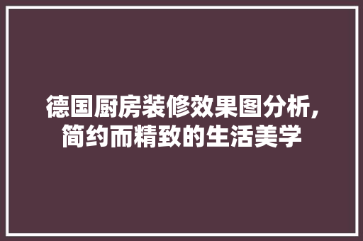 德国厨房装修效果图分析,简约而精致的生活美学