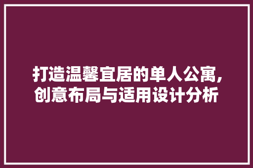 打造温馨宜居的单人公寓,创意布局与适用设计分析 地板材料