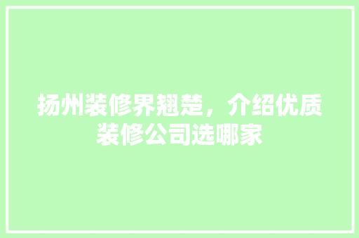 扬州装修界翘楚，介绍优质装修公司选哪家 客厅装修