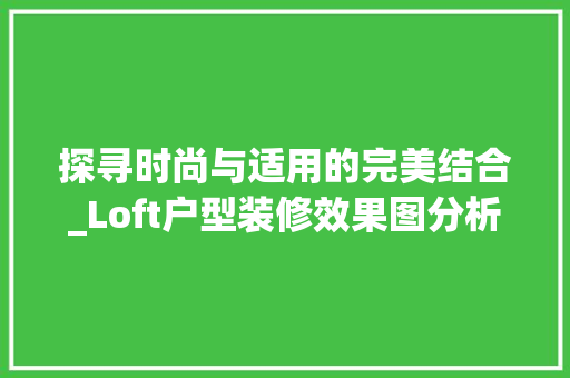 探寻时尚与适用的完美结合_Loft户型装修效果图分析 室内设计