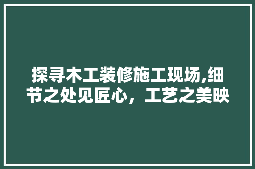 探寻木工装修施工现场,细节之处见匠心，工艺之美映匠心 卧室装修