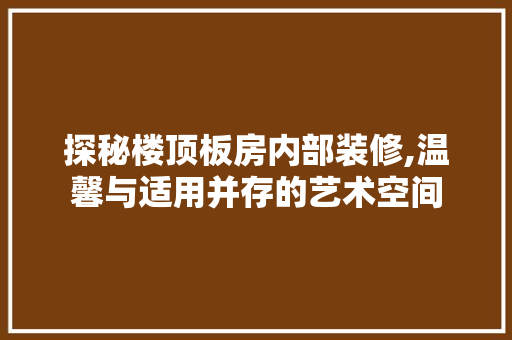 探秘楼顶板房内部装修,温馨与适用并存的艺术空间