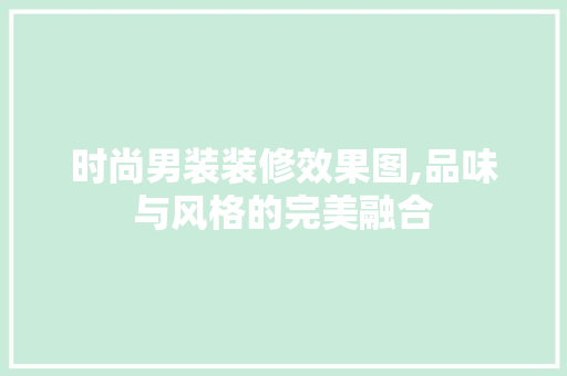 时尚男装装修效果图,品味与风格的完美融合 木雕艺术