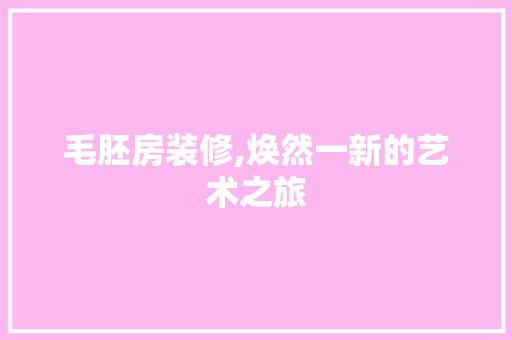 毛胚房装修,焕然一新的艺术之旅