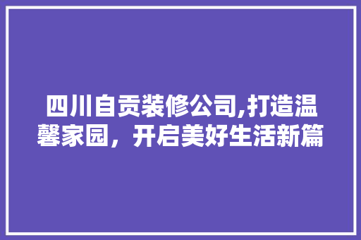 四川自贡装修公司,打造温馨家园，开启美好生活新篇章 现代风格装饰