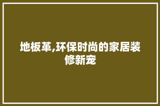 地板革,环保时尚的家居装修新宠