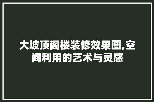 大坡顶阁楼装修效果图,空间利用的艺术与灵感 地板材料