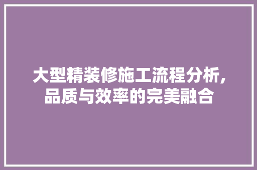 大型精装修施工流程分析,品质与效率的完美融合 卧室装修
