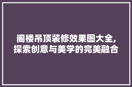 阁楼吊顶装修效果图大全,探索创意与美学的完美融合 家居装修