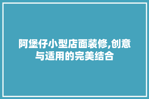 阿堡仔小型店面装修,创意与适用的完美结合 地板材料