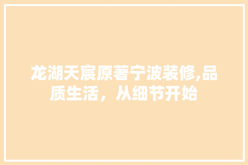 龙湖天宸原著宁波装修,品质生活，从细节开始 软装设计