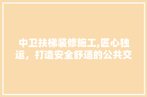 中卫扶梯装修施工,匠心独运，打造安全舒适的公共交通新体验