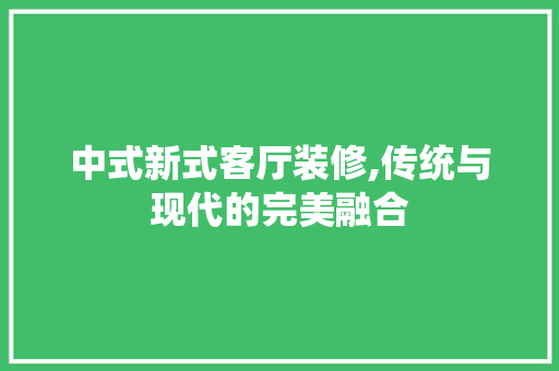 中式新式客厅装修,传统与现代的完美融合 家居装修