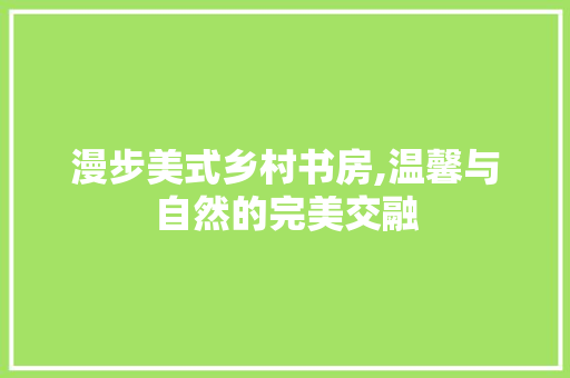 漫步美式乡村书房,温馨与自然的完美交融 现代风格装饰