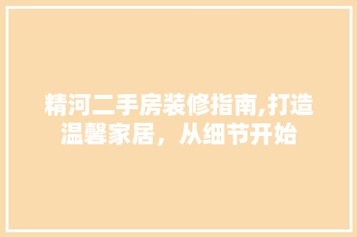 精河二手房装修指南,打造温馨家居，从细节开始 软装设计