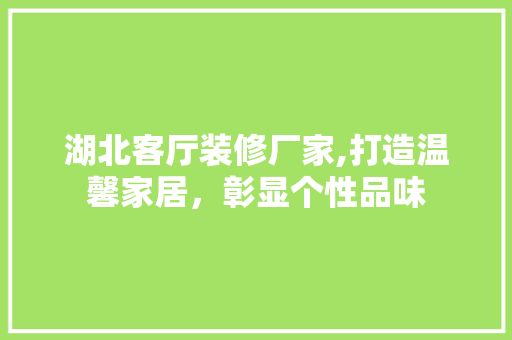 湖北客厅装修厂家,打造温馨家居，彰显个性品味 客厅装修