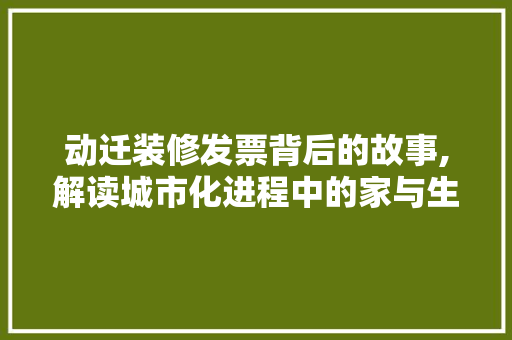 动迁装修发票背后的故事,解读城市化进程中的家与生活 木雕艺术