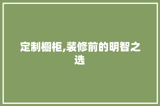 定制橱柜,装修前的明智之选 木雕艺术