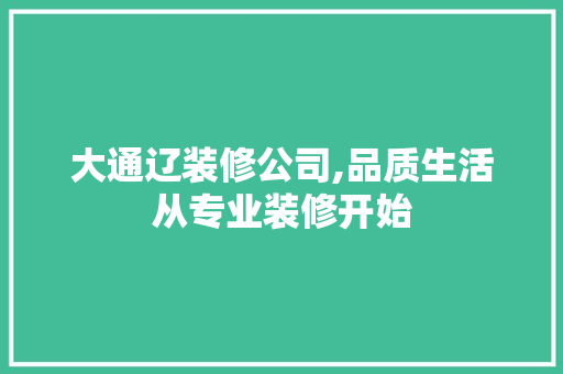 大通辽装修公司,品质生活从专业装修开始 现代风格装饰