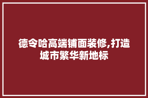 德令哈高端铺面装修,打造城市繁华新地标