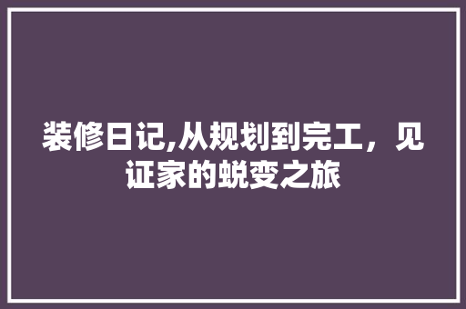 装修日记,从规划到完工，见证家的蜕变之旅 客厅装修