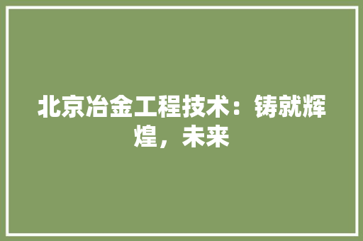 北京冶金工程技术：铸就辉煌，未来 家居装修
