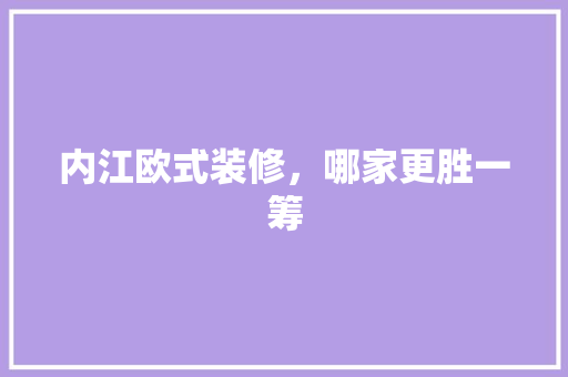 内江欧式装修，哪家更胜一筹 卧室装修