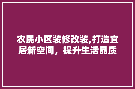 农民小区装修改装,打造宜居新空间，提升生活品质 中式风格装饰