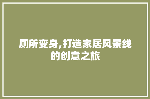厕所变身,打造家居风景线的创意之旅 软装设计