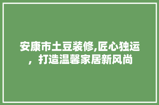 安康市土豆装修,匠心独运，打造温馨家居新风尚