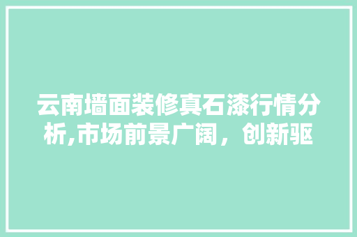 云南墙面装修真石漆行情分析,市场前景广阔，创新驱动发展