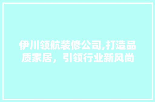 伊川领航装修公司,打造品质家居，引领行业新风尚