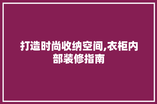 打造时尚收纳空间,衣柜内部装修指南