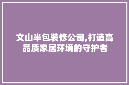 文山半包装修公司,打造高品质家居环境的守护者